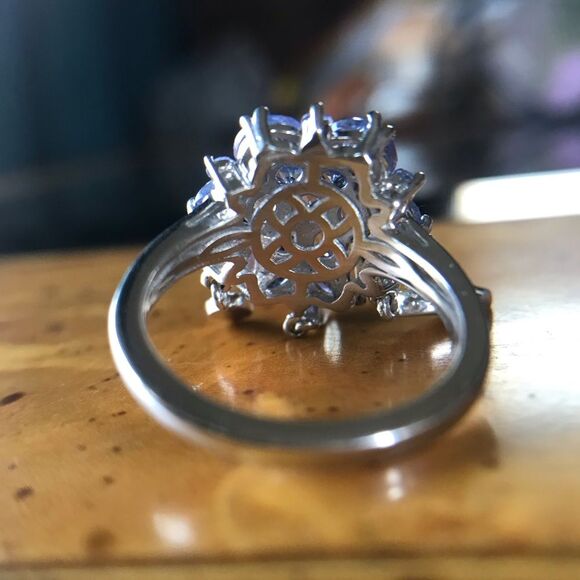 Natural Tanzanite Sterling Silver Ring Size 6 - Picture 5 of 9